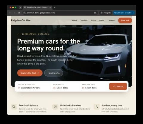 Premium theme — live Glovebox Site demo